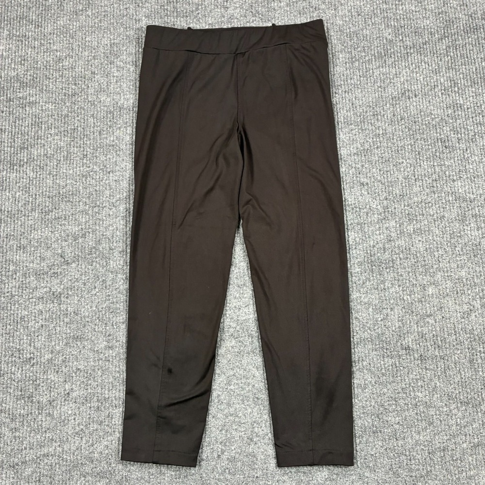 DKNY Womens Cropped Pants Size M Black Pull On Stretch Mid Rise Activewear